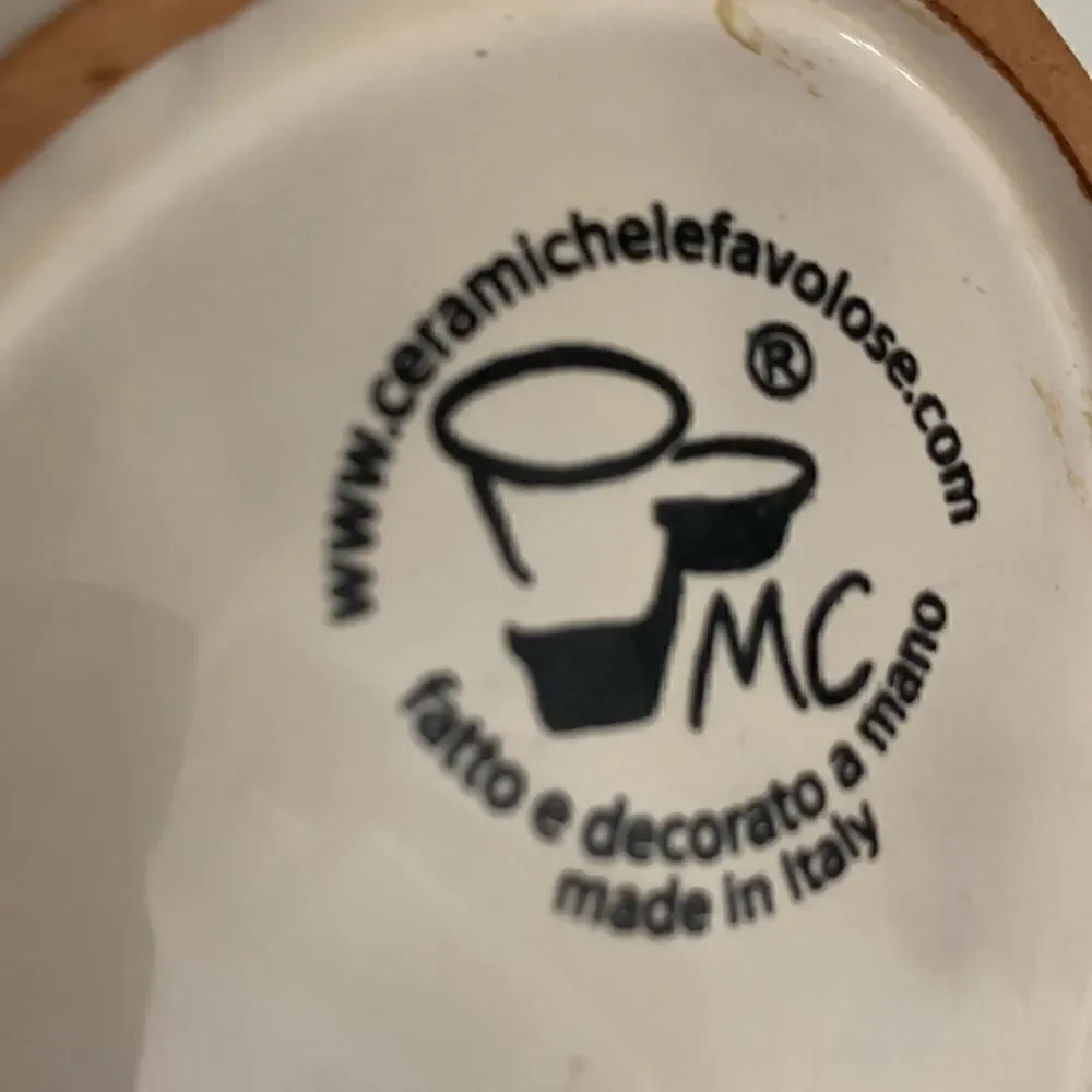 MC Ceramic Michele Favolose Rooster Vine Blue Cream Gravy Sauce Serving Boat